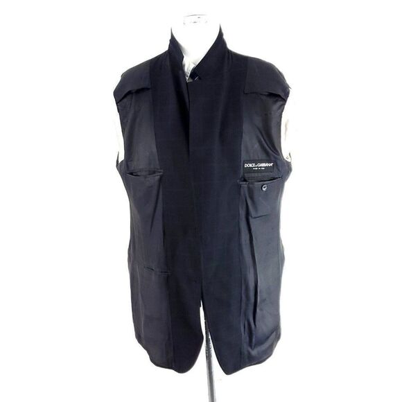 Dolce & Gabbana Virgin Wool 2 Button‎ Blazer 44R Blue W/ Brown Windowpane - Picture 9 of 10